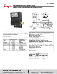 Thumbnail of document Manual - DX Wet/Wet Differential Pressure Switch